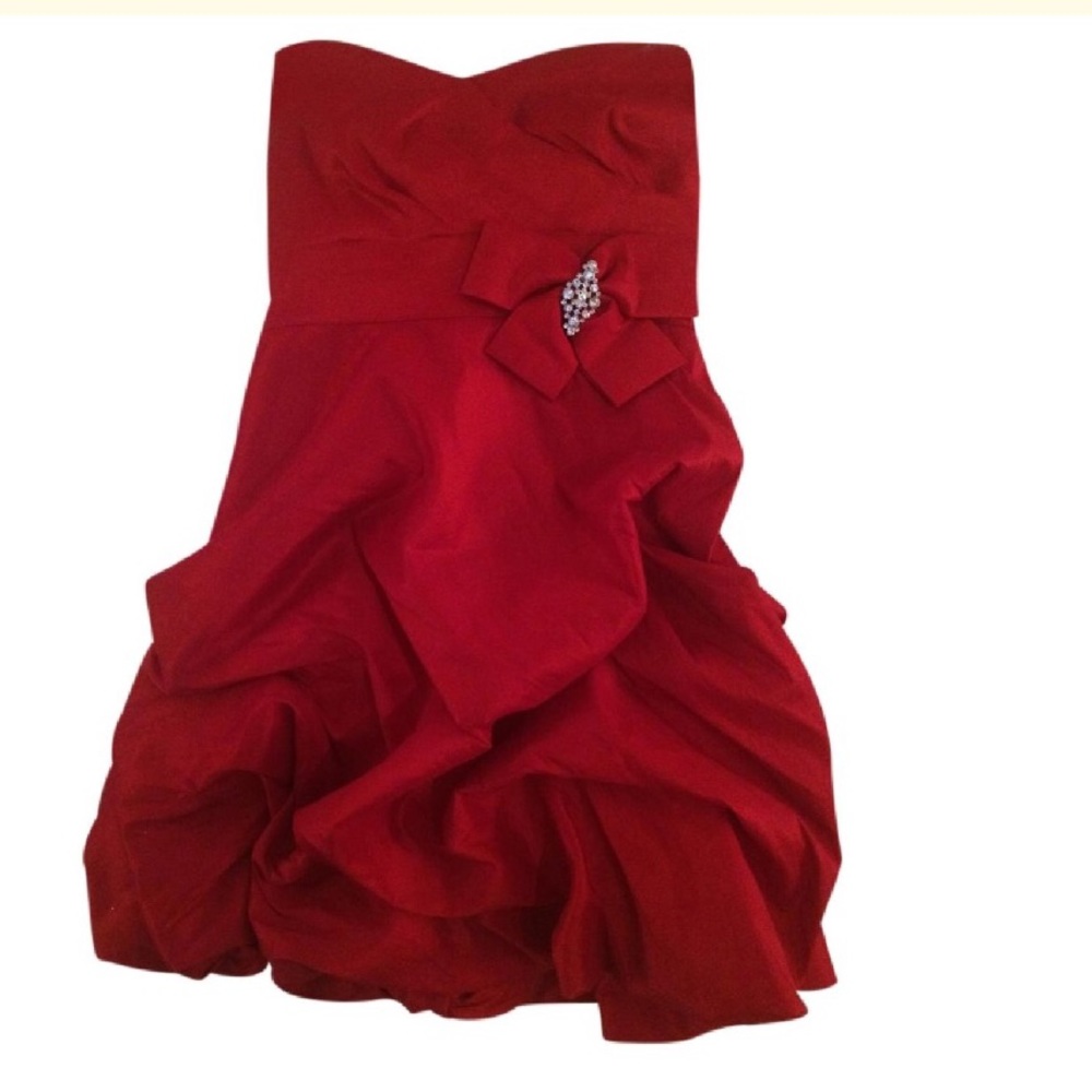 Formal red strapless dress